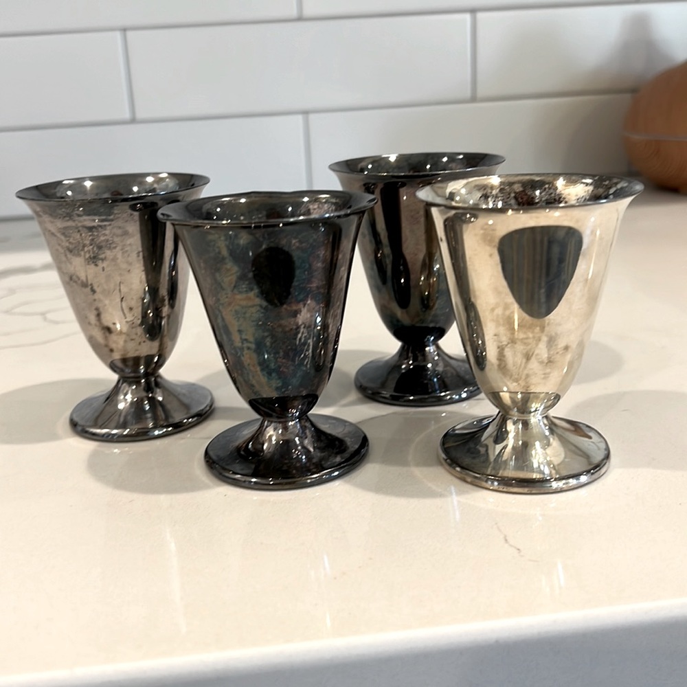 Vintage Wallace Bros silver plate cordials